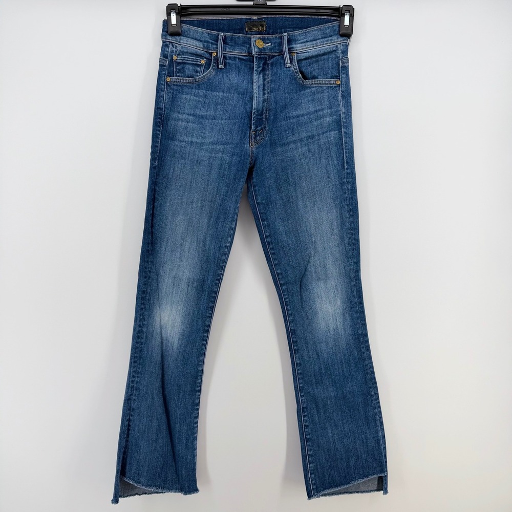 MOTHER Insider Crop Step Fray Jeans Size 26 Raw Hem Kick Flare Crop Denim‎